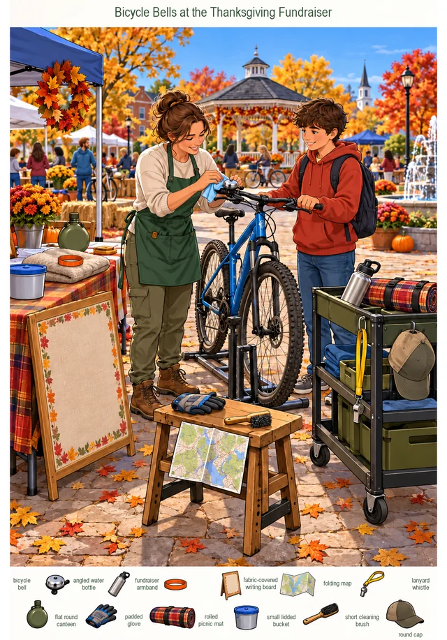 Bicycle Bells at the Thanksgiving Fundraiser colorful hidden picture puzzle preview