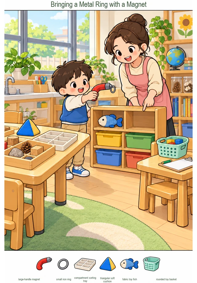 Bringing a Metal Ring with a Magnet colorful hidden picture puzzle preview