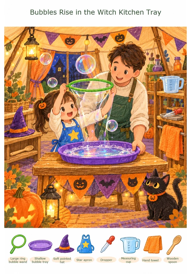 Bubbles Rise in the Witch Kitchen Tray colorful hidden picture puzzle preview