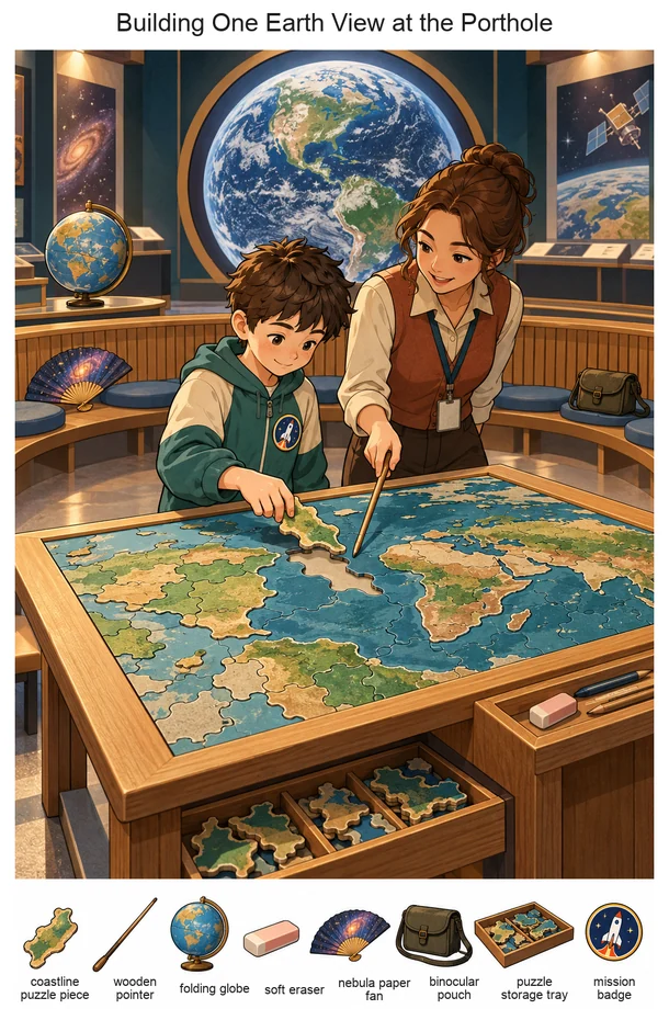 Building One Earth View at the Porthole colorful hidden picture puzzle preview