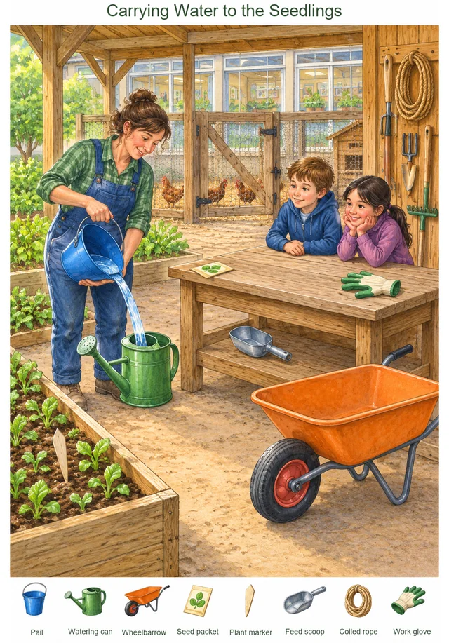 Carrying Water to the Seedlings colorful hidden picture puzzle preview