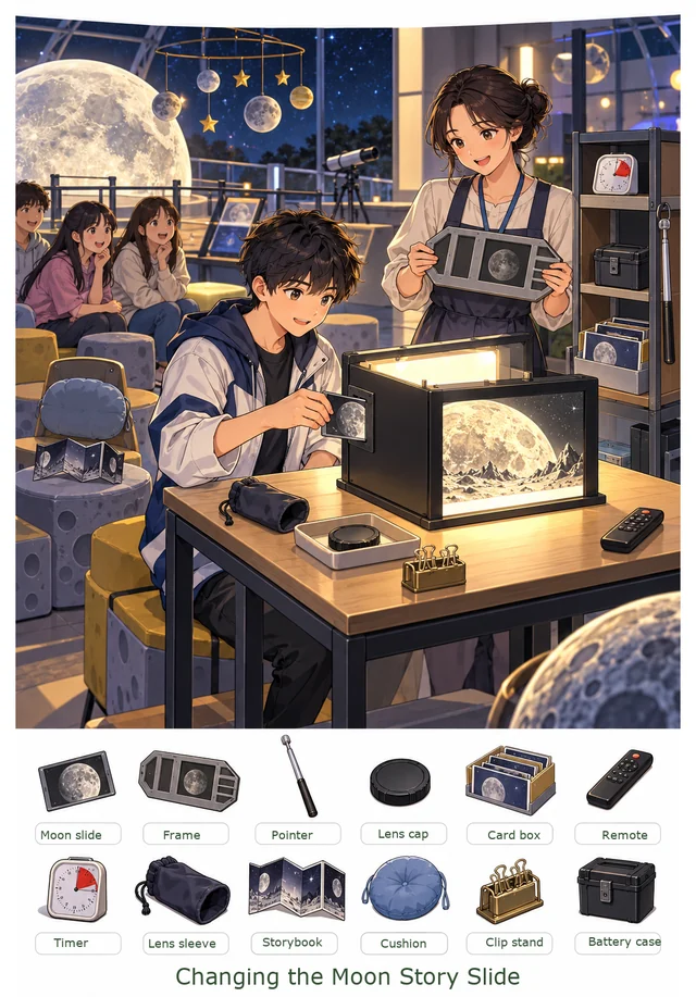 Changing the Moon Story Slide colorful hidden picture puzzle preview