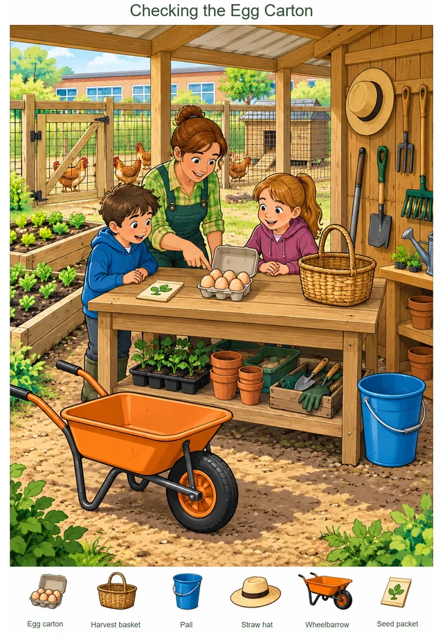 Checking the Egg Carton colorful hidden picture puzzle preview
