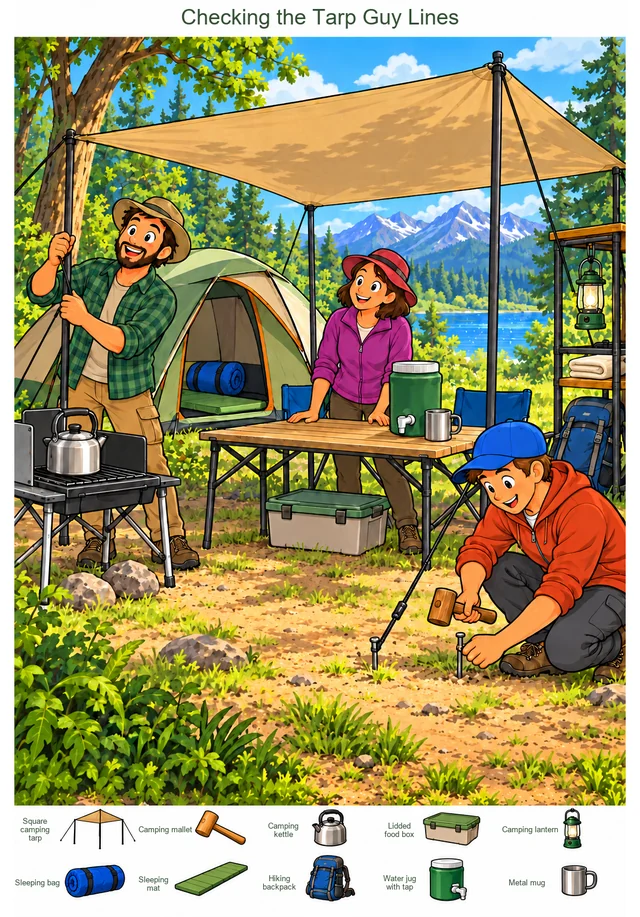Checking the Tarp Guy Lines colorful hidden picture puzzle preview