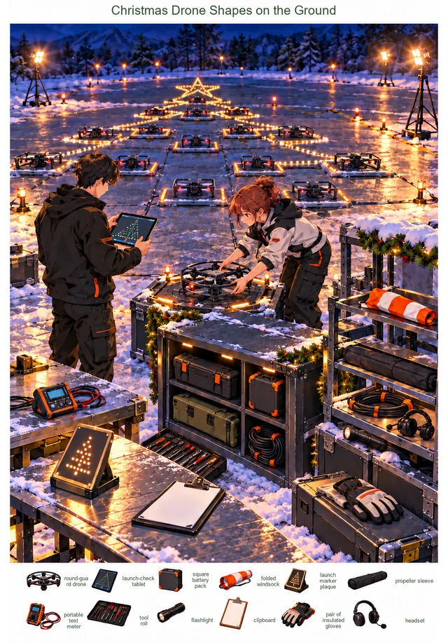 Christmas Drone Shapes on the Ground colorful hidden picture puzzle preview