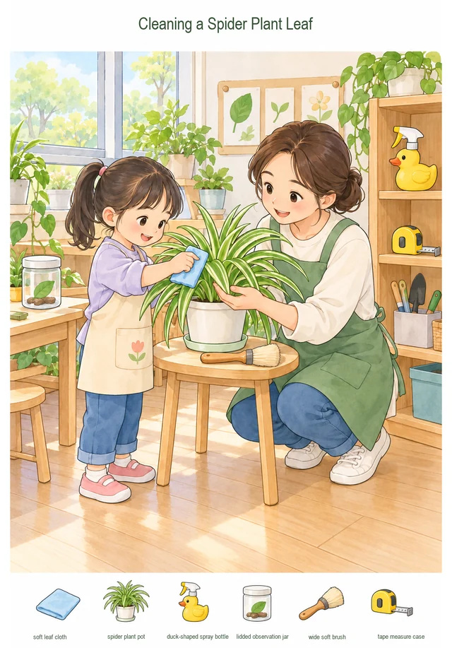 Cleaning a Spider Plant Leaf colorful hidden picture puzzle preview