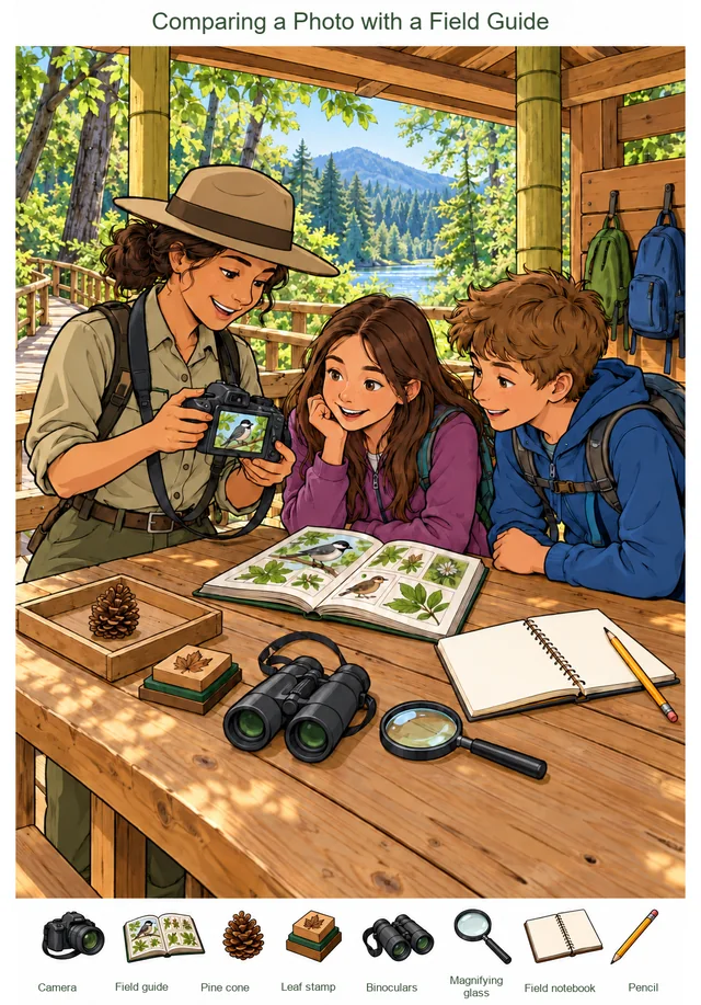 Comparing a Photo with a Field Guide colorful hidden picture puzzle preview