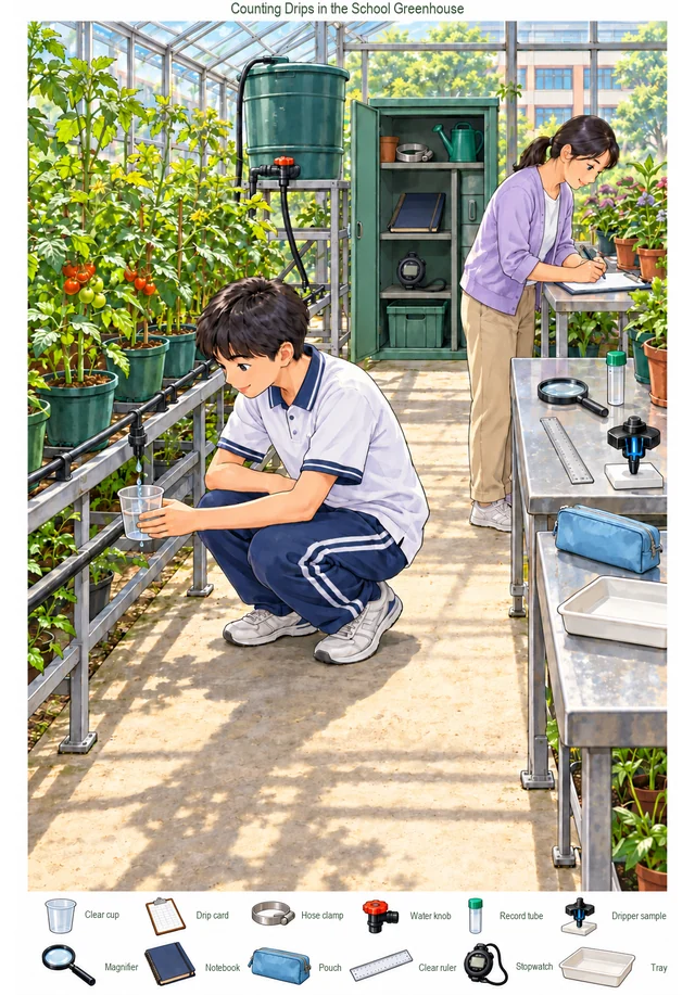 Counting Drips in the School Greenhouse colorful hidden picture puzzle preview