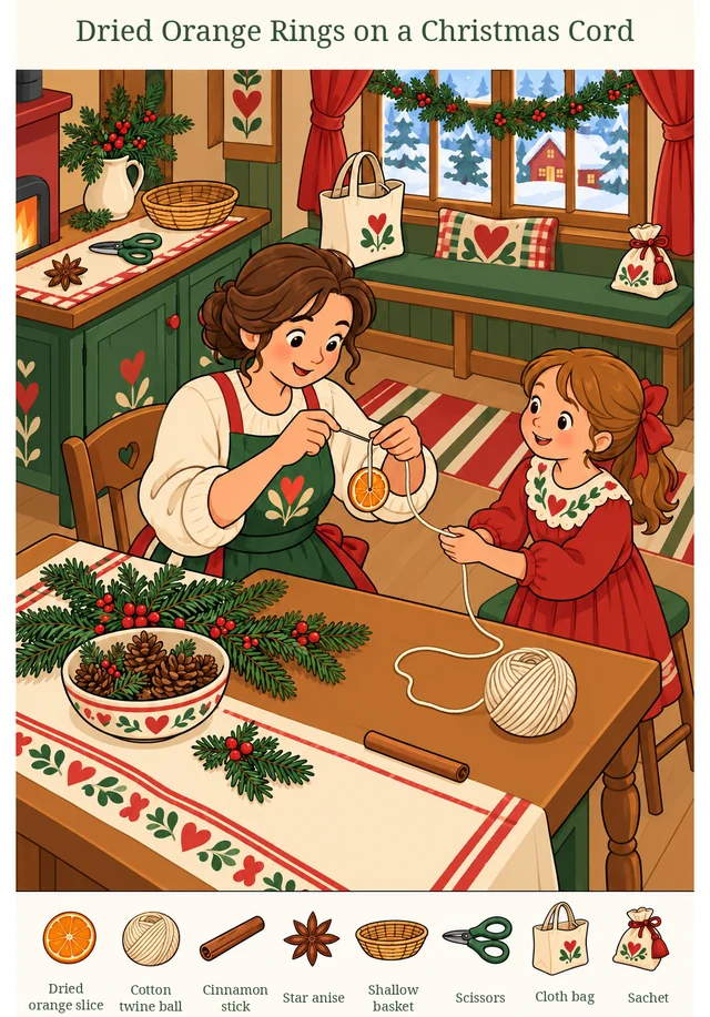 Dried Orange Rings on a Christmas Cord colorful hidden picture puzzle preview