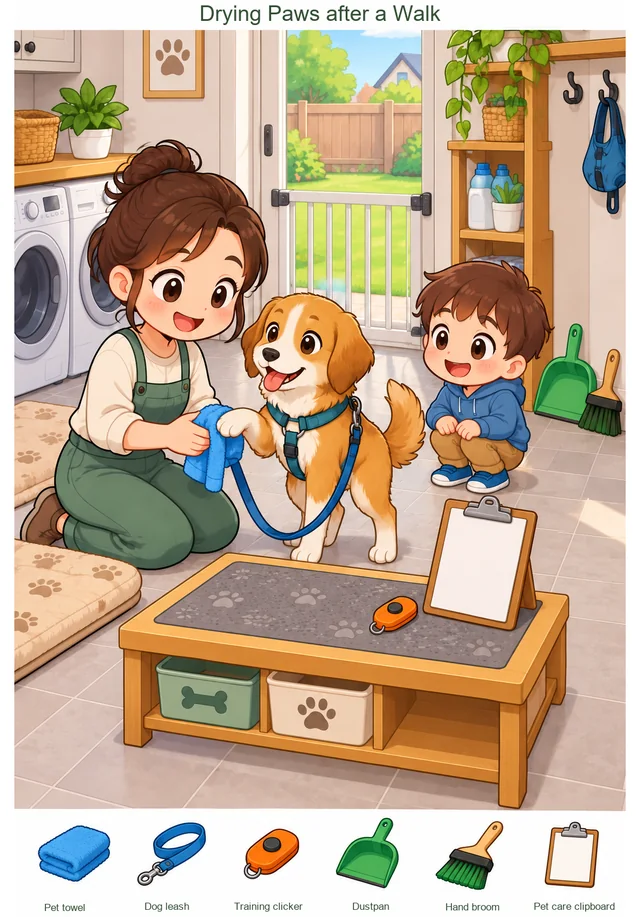 Drying Paws after a Walk hidden picture preview