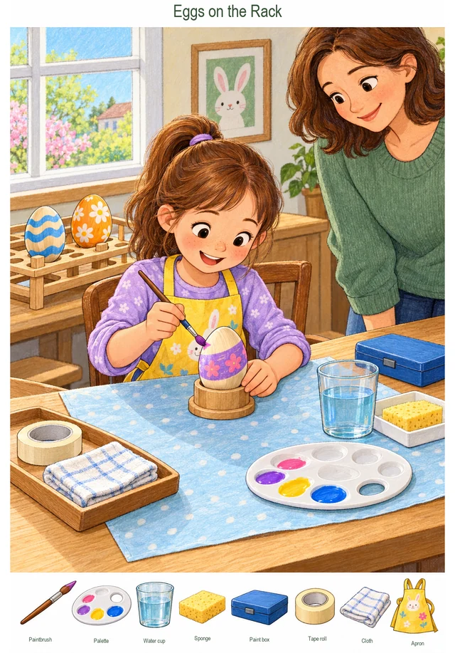Easter Eggs on the Drying Rack hidden picture preview