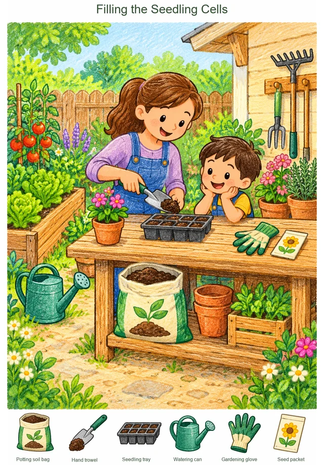Filling the Seedling Cells hidden picture preview