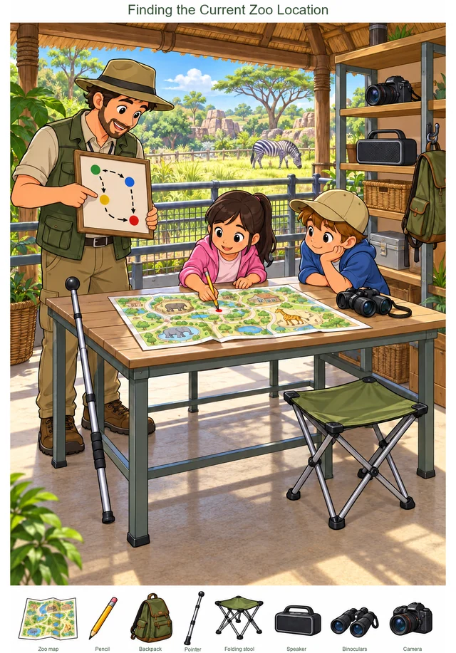 Finding the Current Zoo Location colorful hidden picture puzzle preview