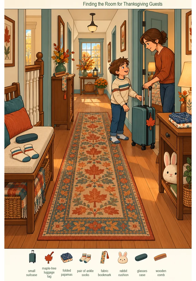 Finding the Room for Thanksgiving Guests colorful hidden picture puzzle preview