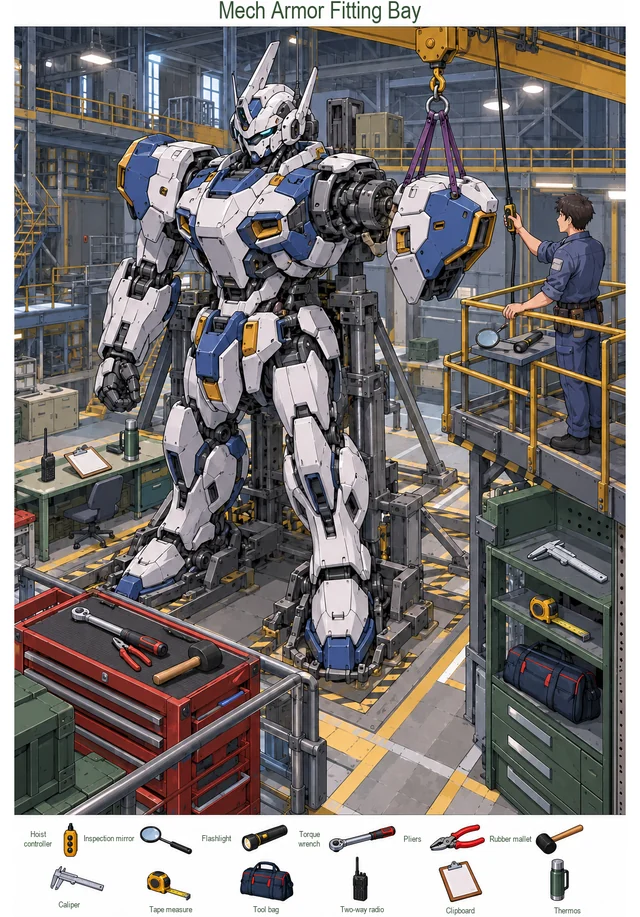 Fitting the Shoulder Armor in the Mech Workshop colorful hidden picture puzzle preview