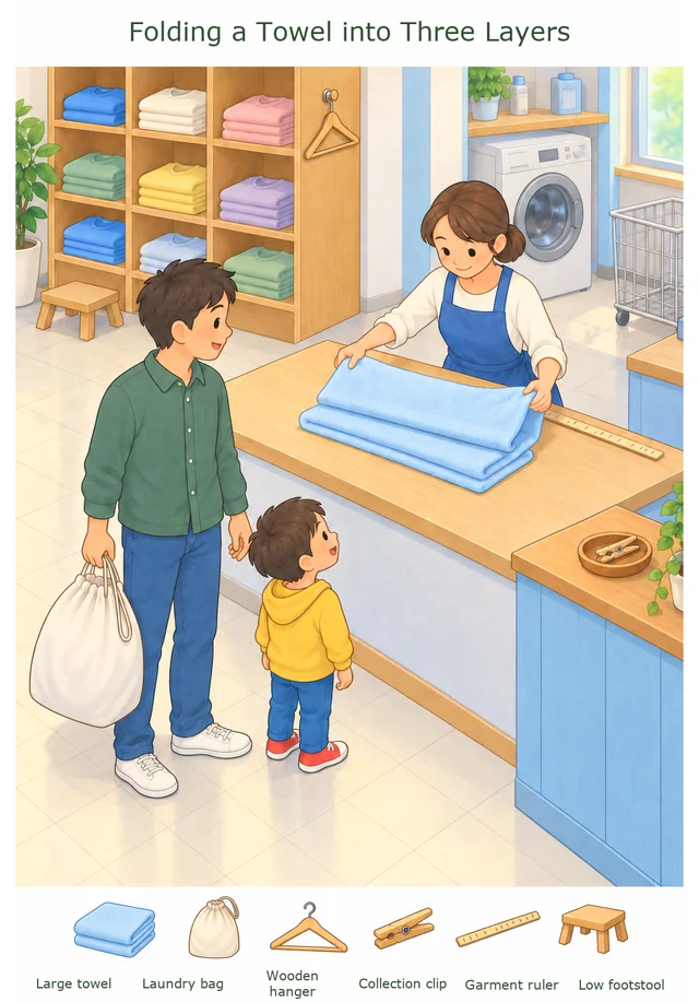 Folding a Towel into Three Layers colorful hidden picture puzzle preview