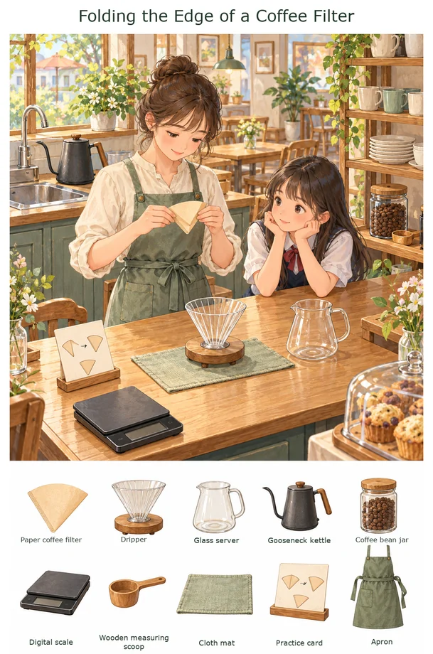 Folding the Edge of a Coffee Filter colorful hidden picture puzzle preview
