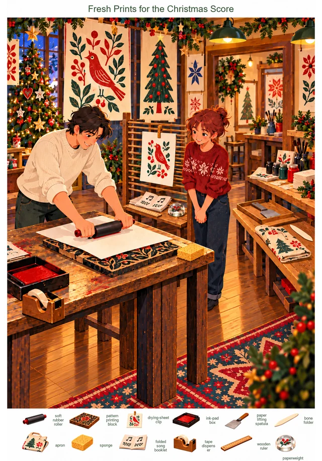 Fresh Prints for the Christmas Score colorful hidden picture puzzle preview