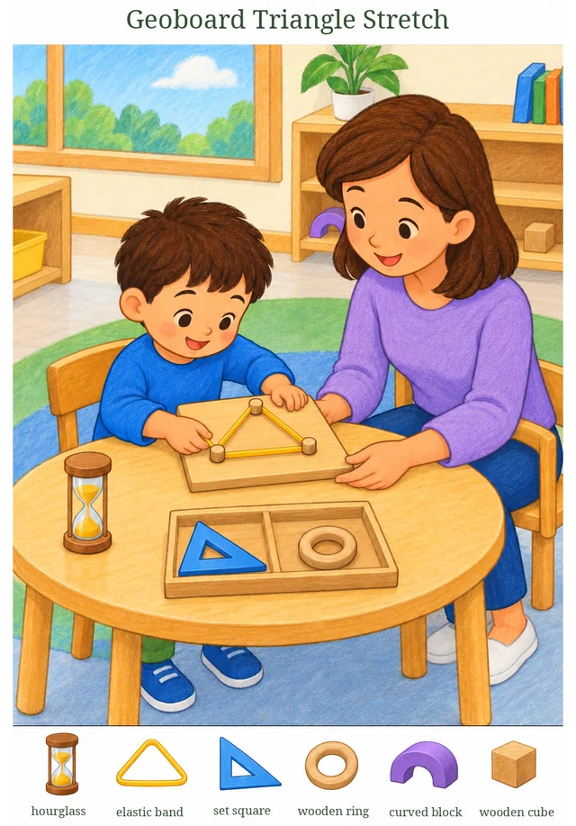 Geoboard Triangle Stretch colorful hidden picture puzzle preview