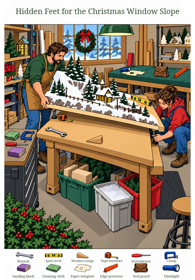 Hidden Feet for the Christmas Window Slope colorful hidden picture puzzle preview