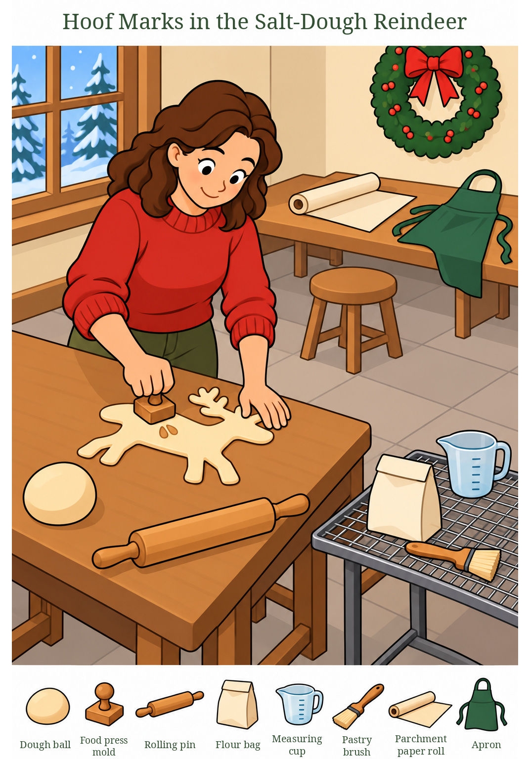 Hoof Marks in the Salt-Dough Reindeer – full-color hidden picture puzzle with 8 objects to find