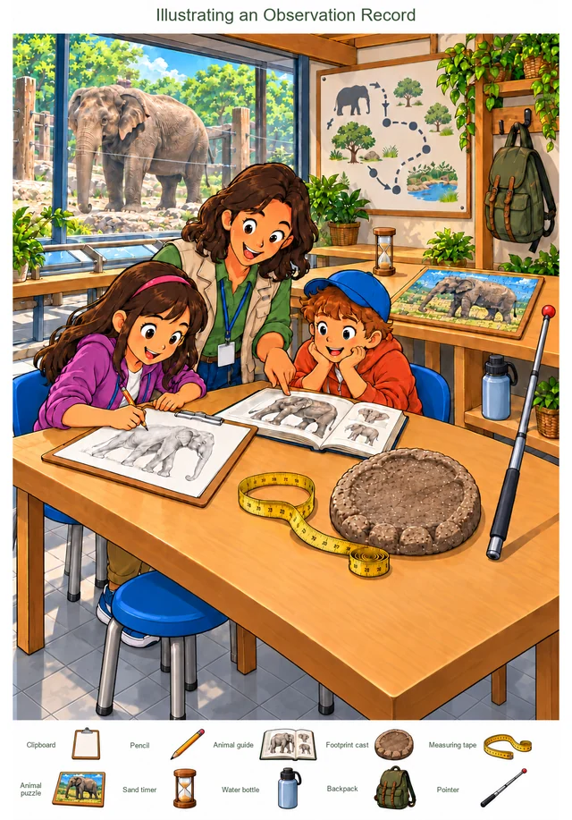Illustrating an Observation Record colorful hidden picture puzzle preview