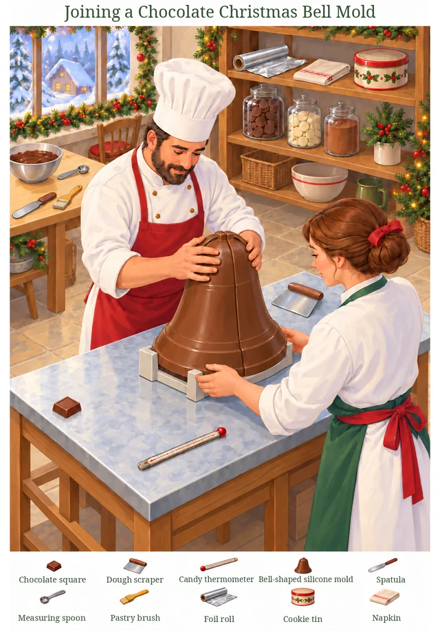 Joining a Chocolate Christmas Bell Mold colorful hidden picture puzzle preview