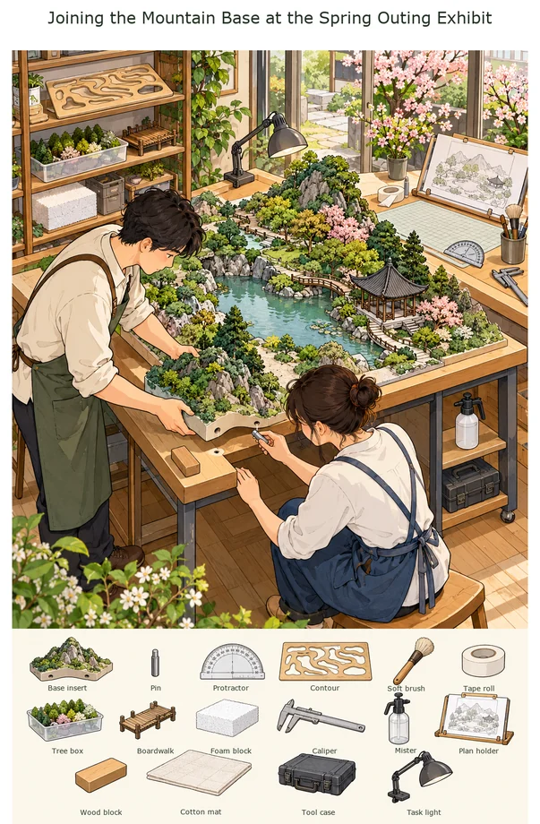 Joining the Mountain Base at the Spring Outing Exhibit colorful hidden picture puzzle preview