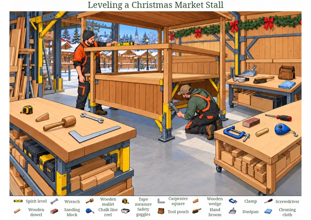 Leveling a Christmas Market Stall colorful hidden picture puzzle preview