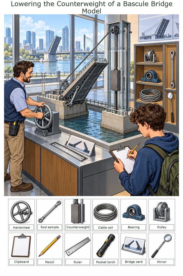 Lowering the Counterweight of a Bascule Bridge Model colorful hidden picture puzzle preview