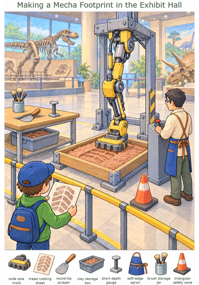 Making a Mecha Footprint in the Exhibit Hall colorful hidden picture puzzle preview