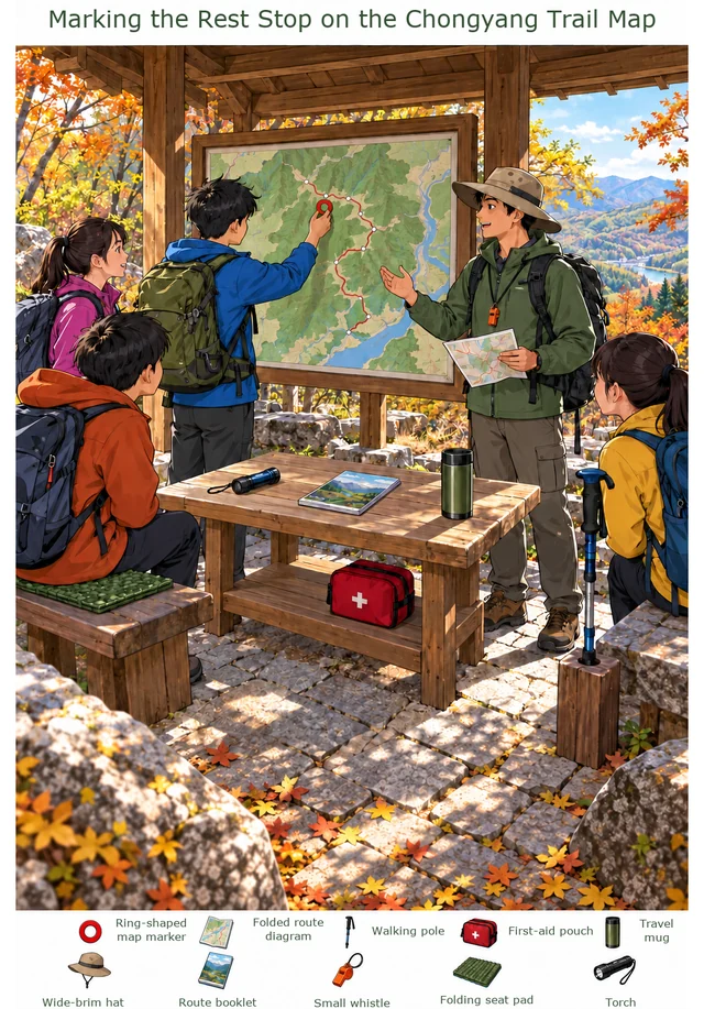 Marking the Rest Stop on the Chongyang Trail Map colorful hidden picture puzzle preview