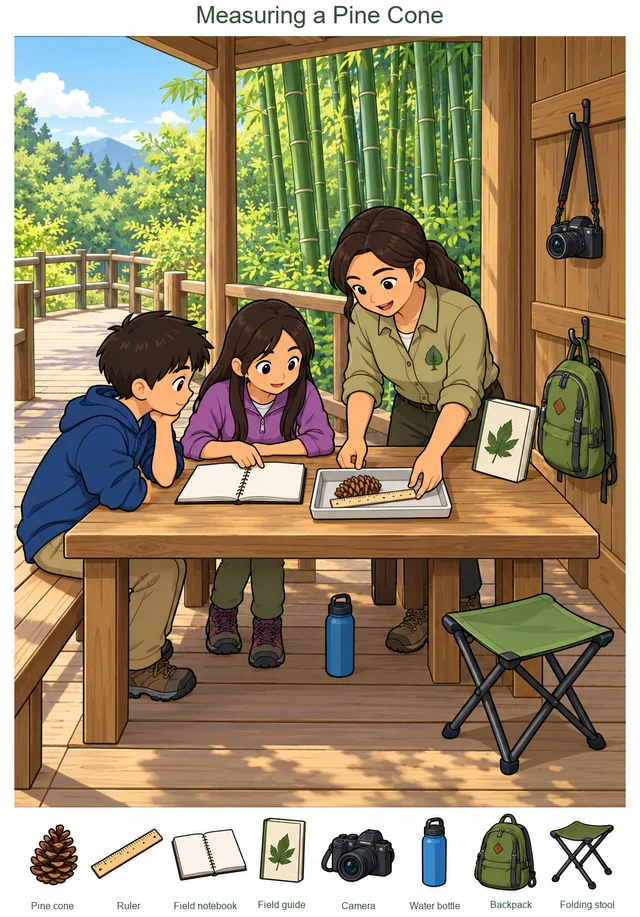 Measuring a Pine Cone hidden picture preview