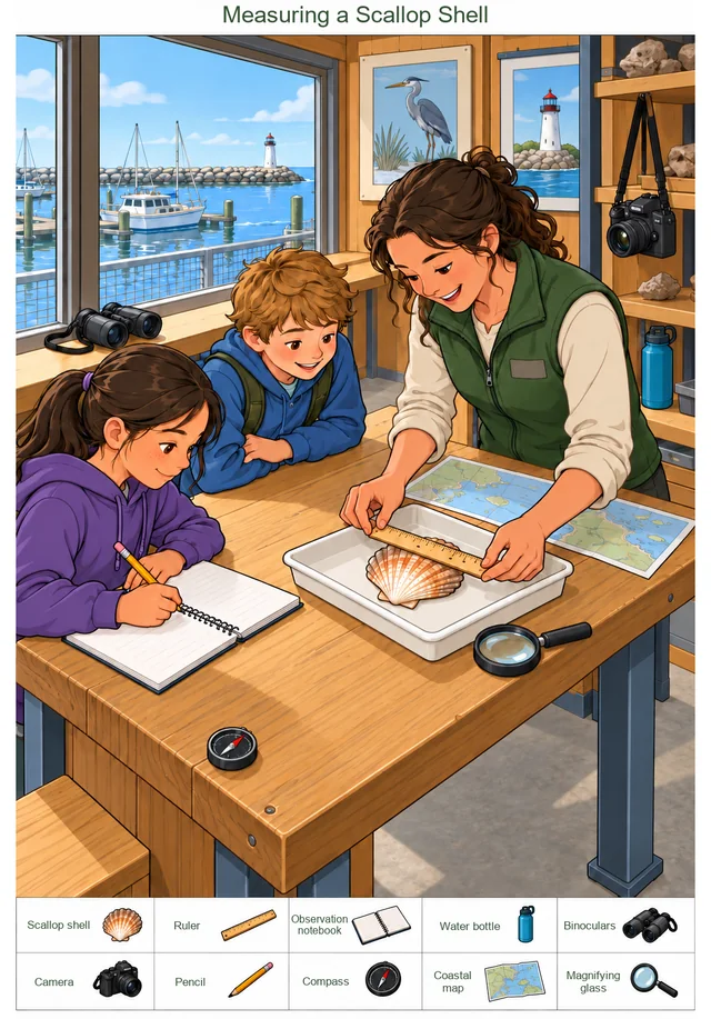 Measuring a Scallop Shell hidden picture preview