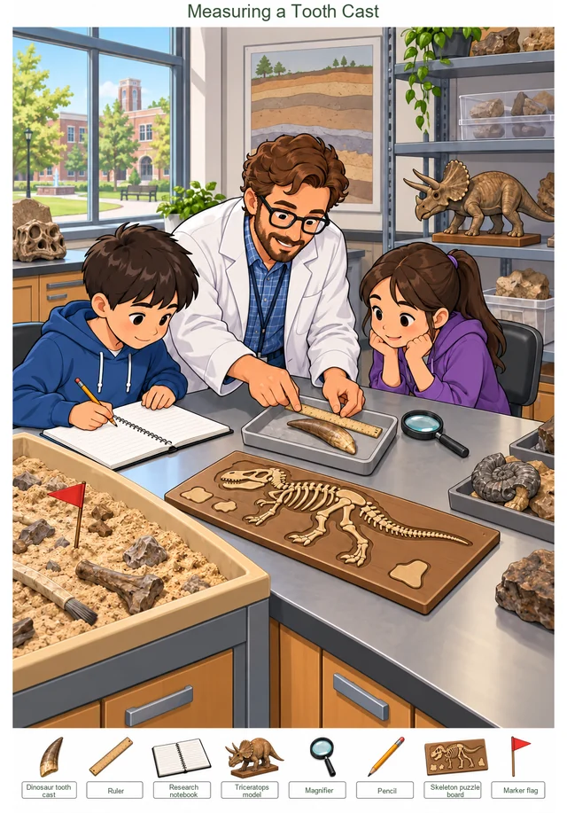 Measuring a Tooth Cast colorful hidden picture puzzle preview
