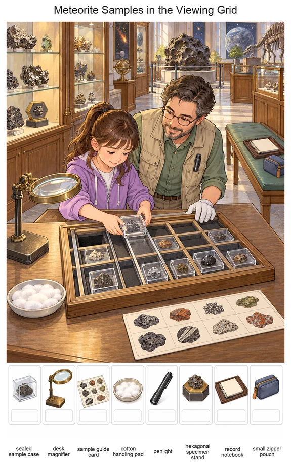 Meteorite Samples in the Viewing Grid colorful hidden picture puzzle preview