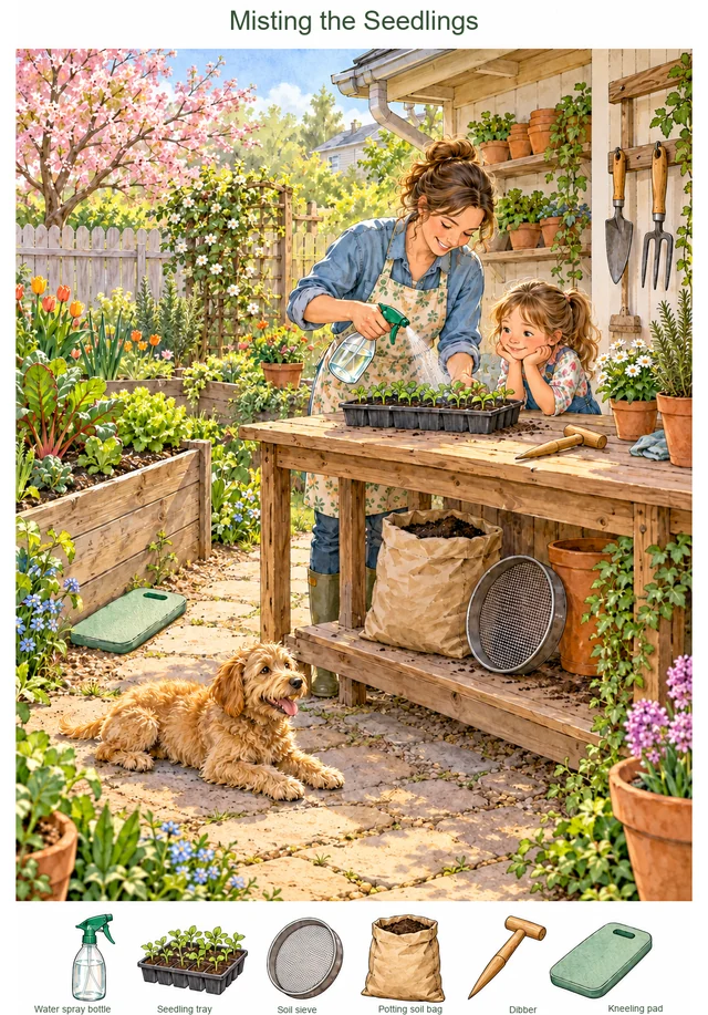 Misting the Seedlings colorful hidden picture puzzle preview