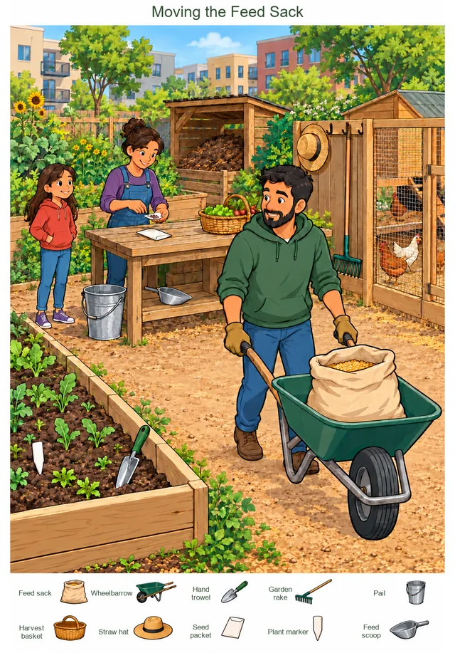 Moving the Feed Sack colorful hidden picture puzzle preview