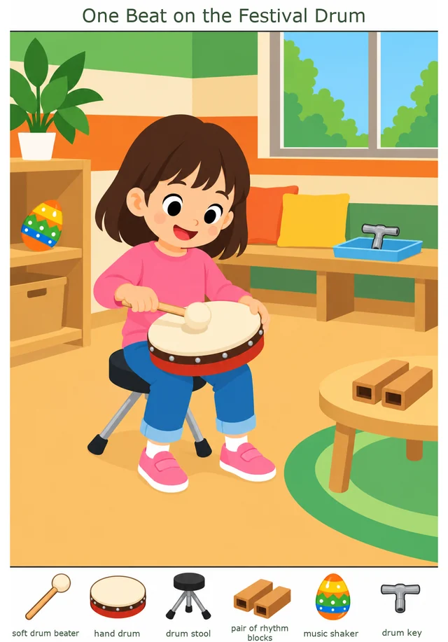 One Beat on the Festival Drum colorful hidden picture puzzle preview