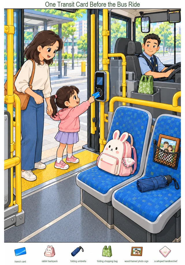 One Transit Card Before the Bus Ride colorful hidden picture puzzle preview
