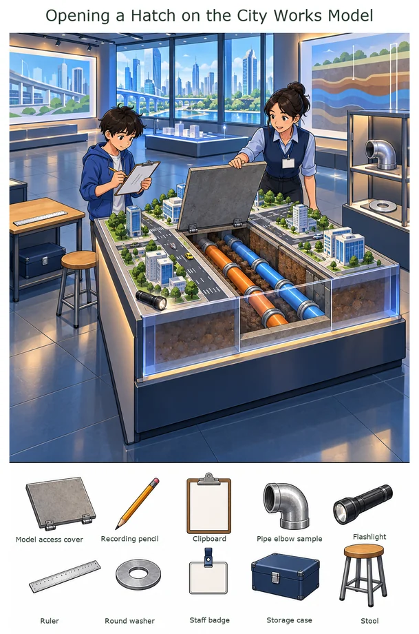 Opening a Hatch on the City Works Model colorful hidden picture puzzle preview