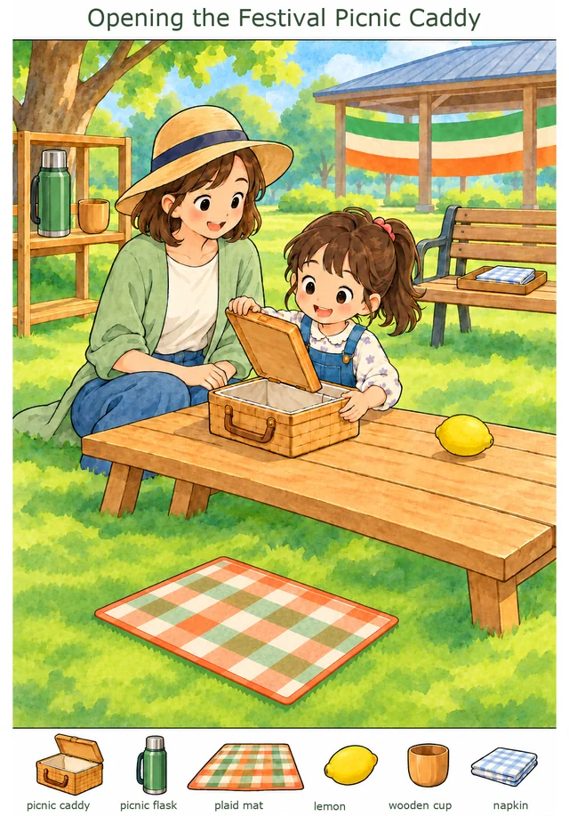 Opening the Festival Picnic Caddy colorful hidden picture puzzle preview