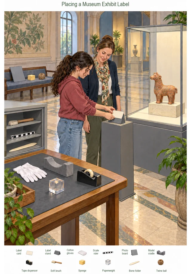 Placing a Museum Exhibit Label colorful hidden picture puzzle preview