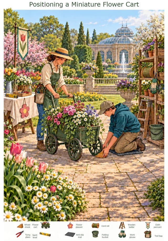 Positioning a Miniature Flower Cart colorful hidden picture puzzle preview