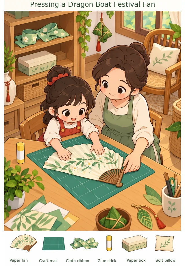 Pressing a Dragon Boat Festival Fan colorful hidden picture puzzle preview