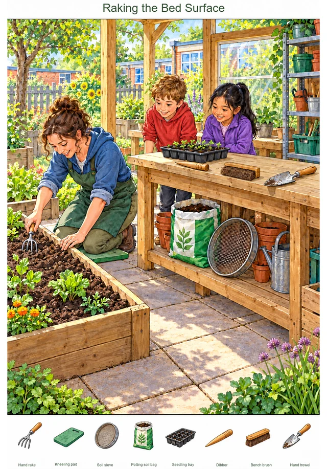 Raking the Bed Surface colorful hidden picture puzzle preview
