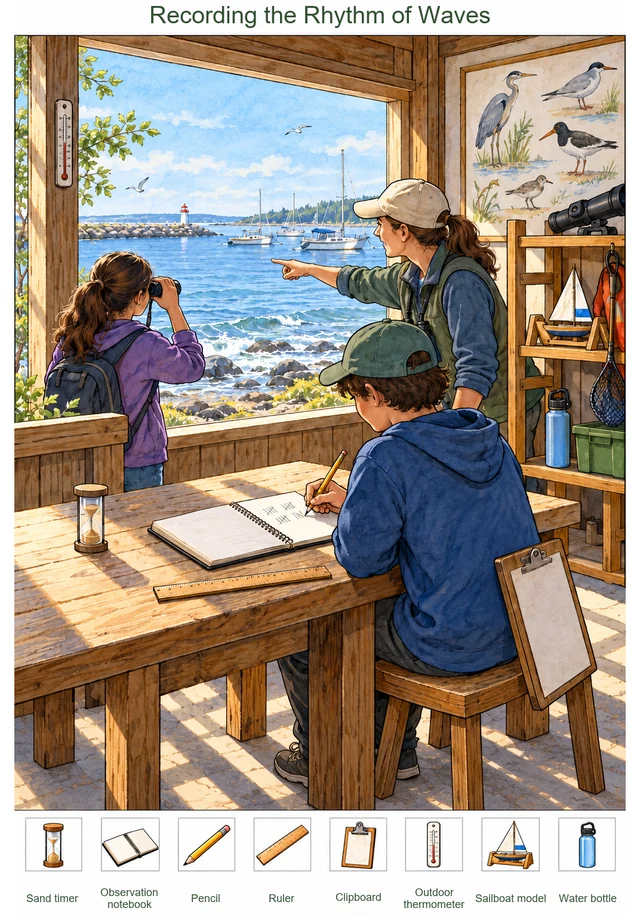 Recording the Rhythm of Waves colorful hidden picture puzzle preview