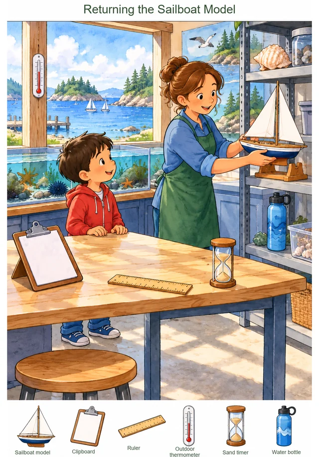 Returning the Sailboat Model colorful hidden picture puzzle preview
