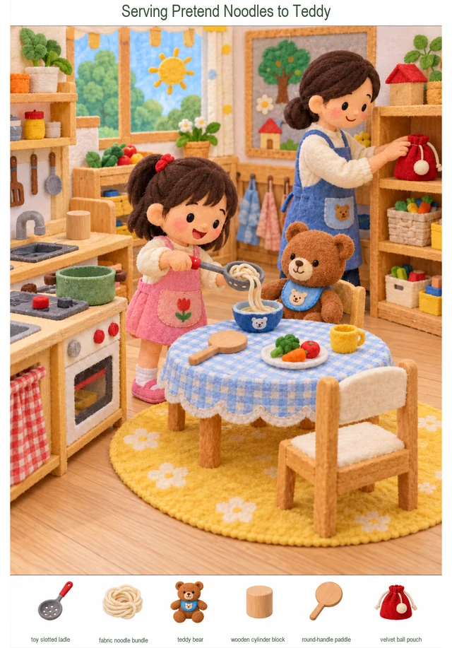 Serving Pretend Noodles to Teddy colorful hidden picture puzzle preview