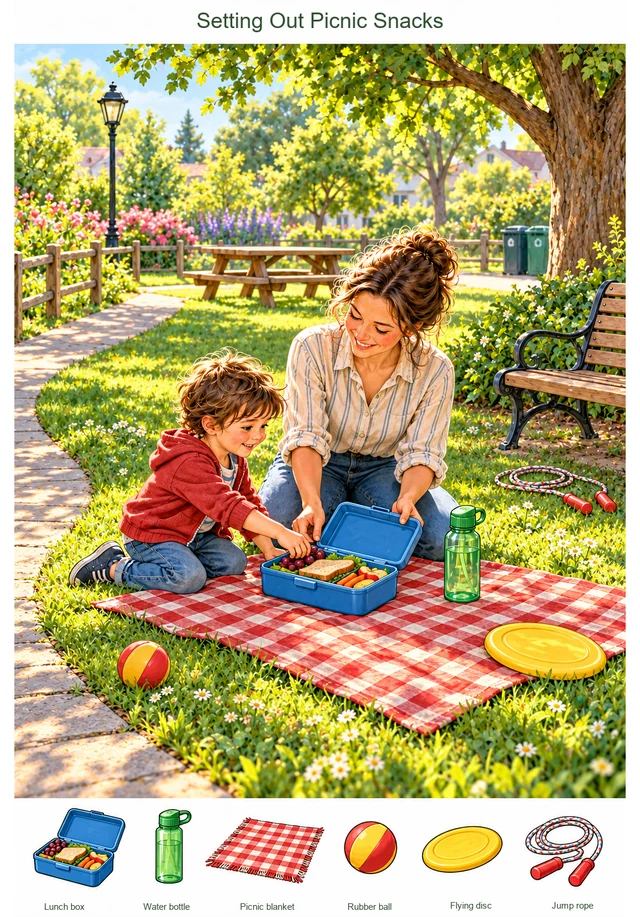 Setting Out Picnic Snacks colorful hidden picture puzzle preview